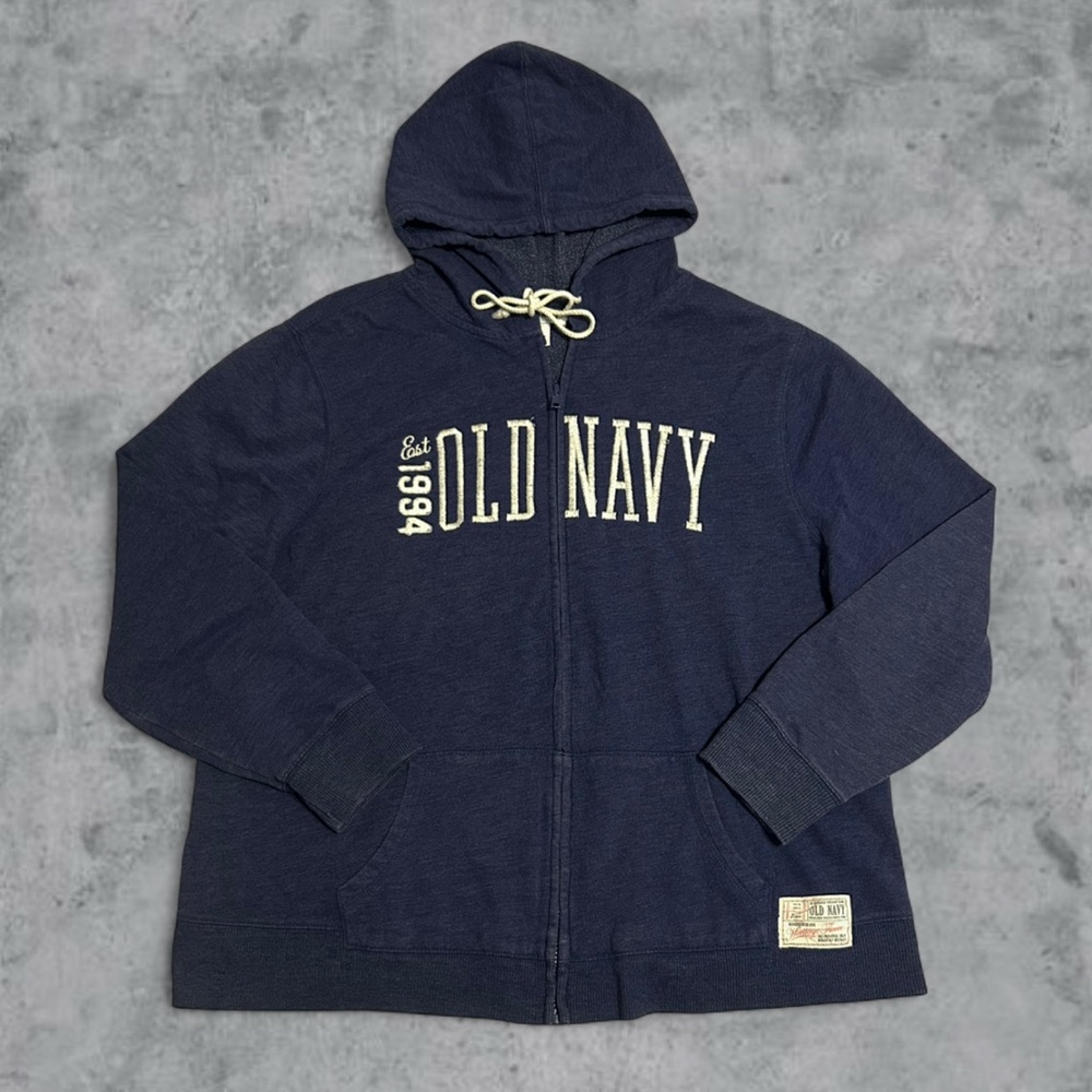 Vintage Old Navy 94 Logo Zip Up Hoodie Mens XXL Y2K  11/13